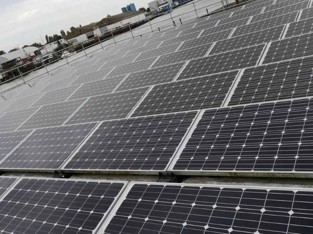 Large commercial solar panel installation