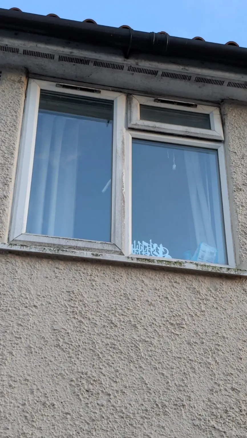 Residential window and frames before professional cleaning