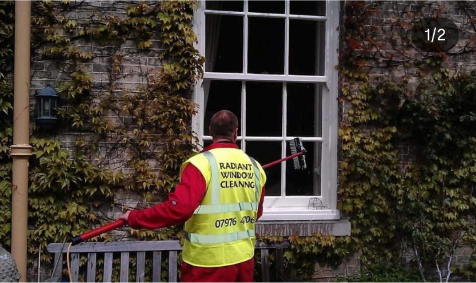 Window cleaning with water fed pole